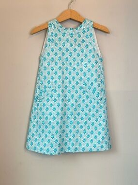 Oscar de la Renta White + Turquoise Blooms Occasion Dress Size 5Y NWOT